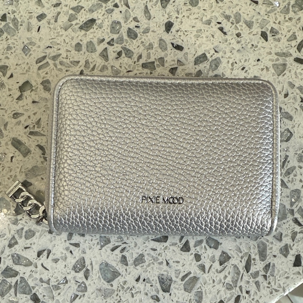 Pixie Mood Metallic Silver Wallet New